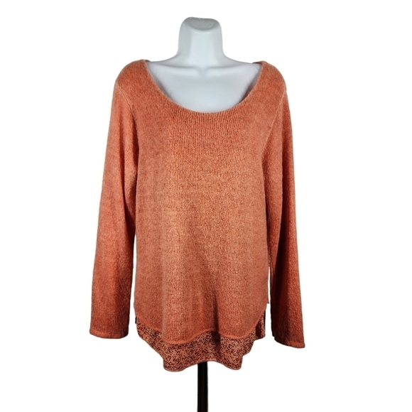 BELLE FRANCE WOOL BLEND LAYERED LOOK SWEATER - Picture 1 of 8